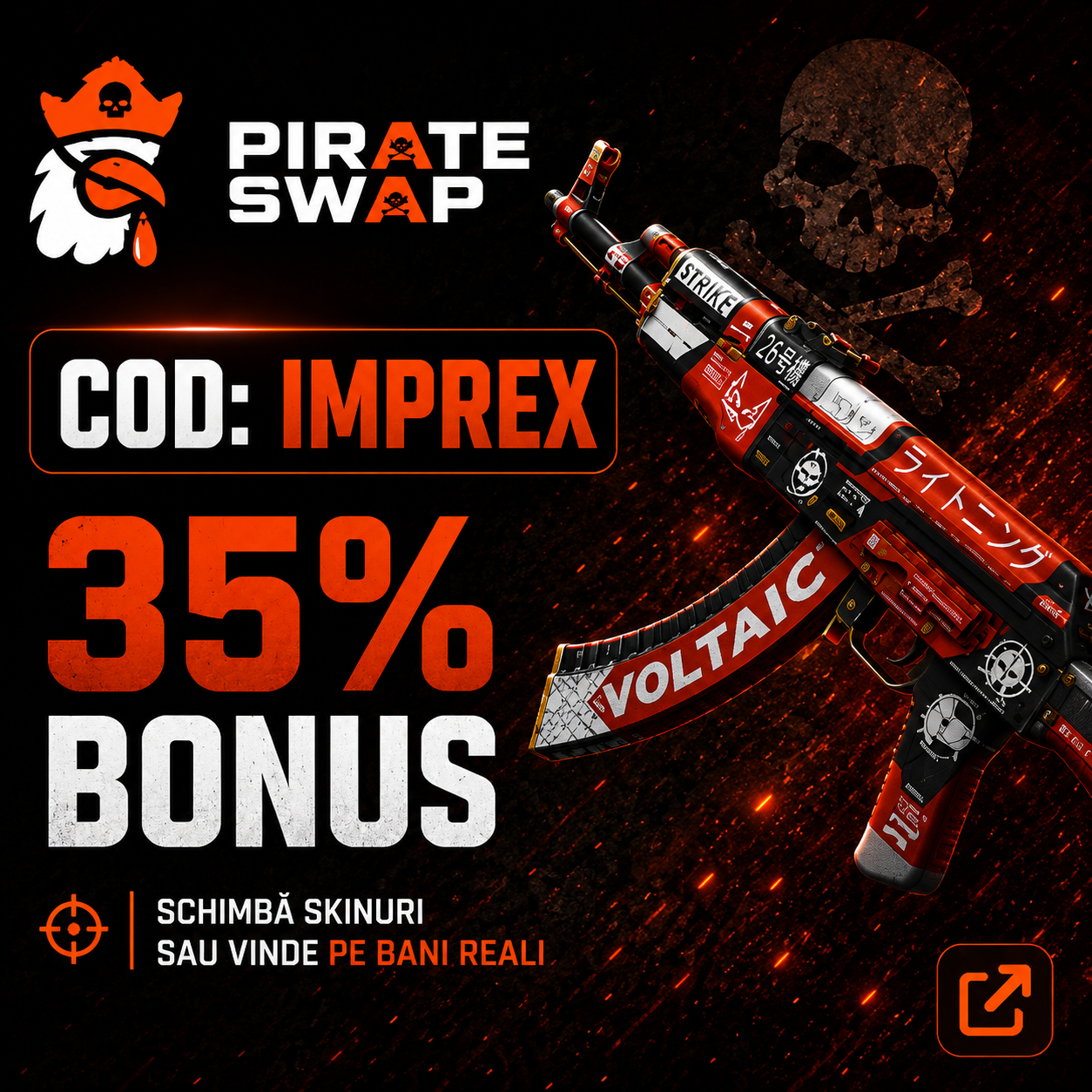 Pirate Swap - Cod IMPREX, 35% bonus